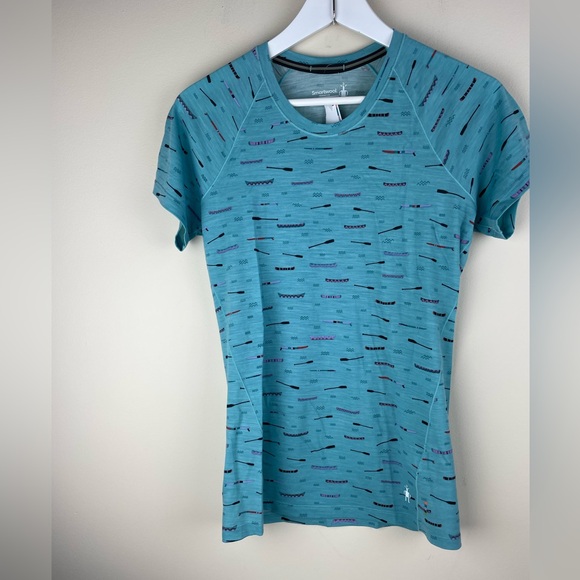 Smartwool Merino 150 Short Sleeve Paddle & Canoe Print NWT - Picture 2 of 8